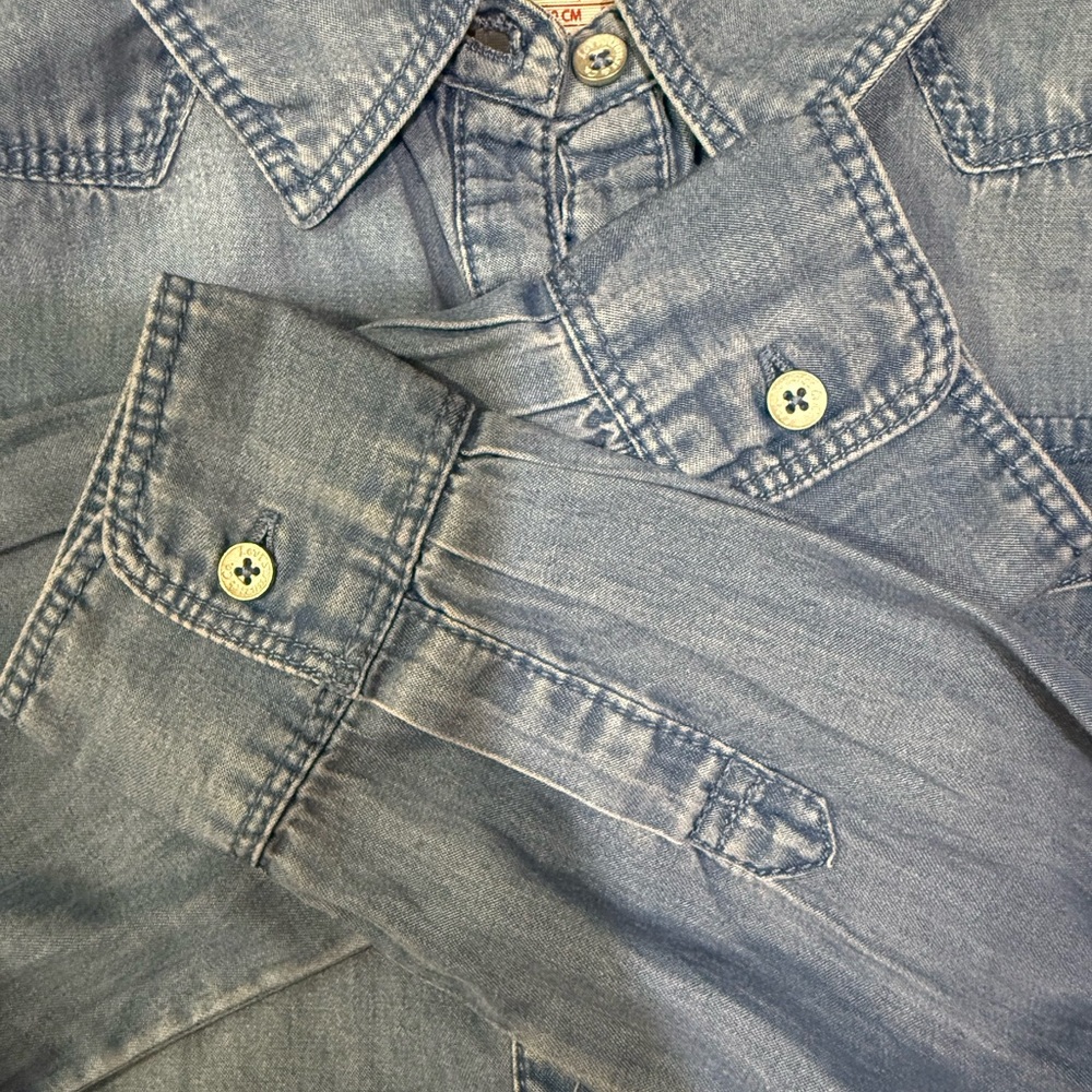 Levi's Girls Long Sleeve Button Up Denim Dress Size Small 🦋🌷 - Picture 8 of 10
